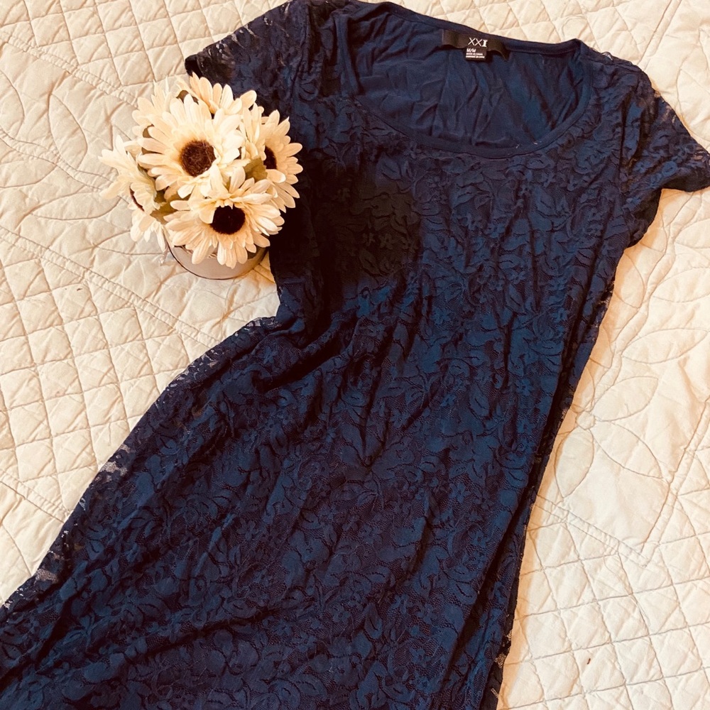 Blue lace dress